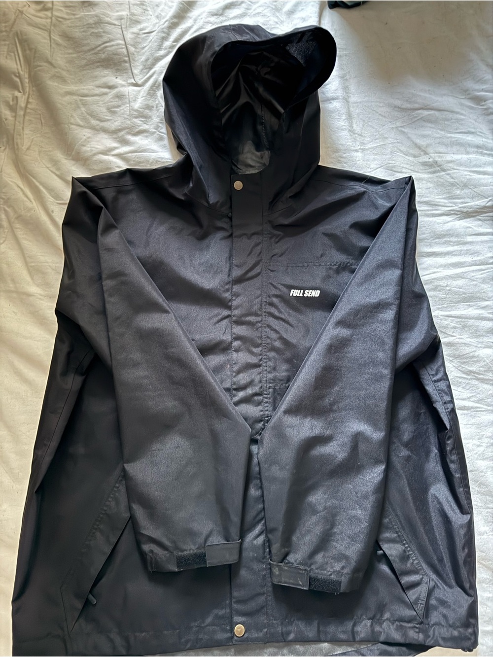 Men’s Full Send Black Hooded Rain Jacket